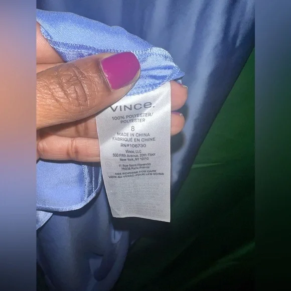 NWT Light Blue Vince Satin HiLow MIDI Skirt size 8- Flaw - Picture 5 of 8